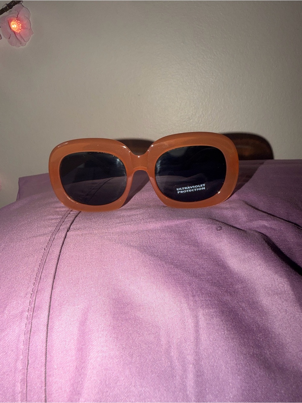 Brown Square Frame Sunglasses with UV Protection